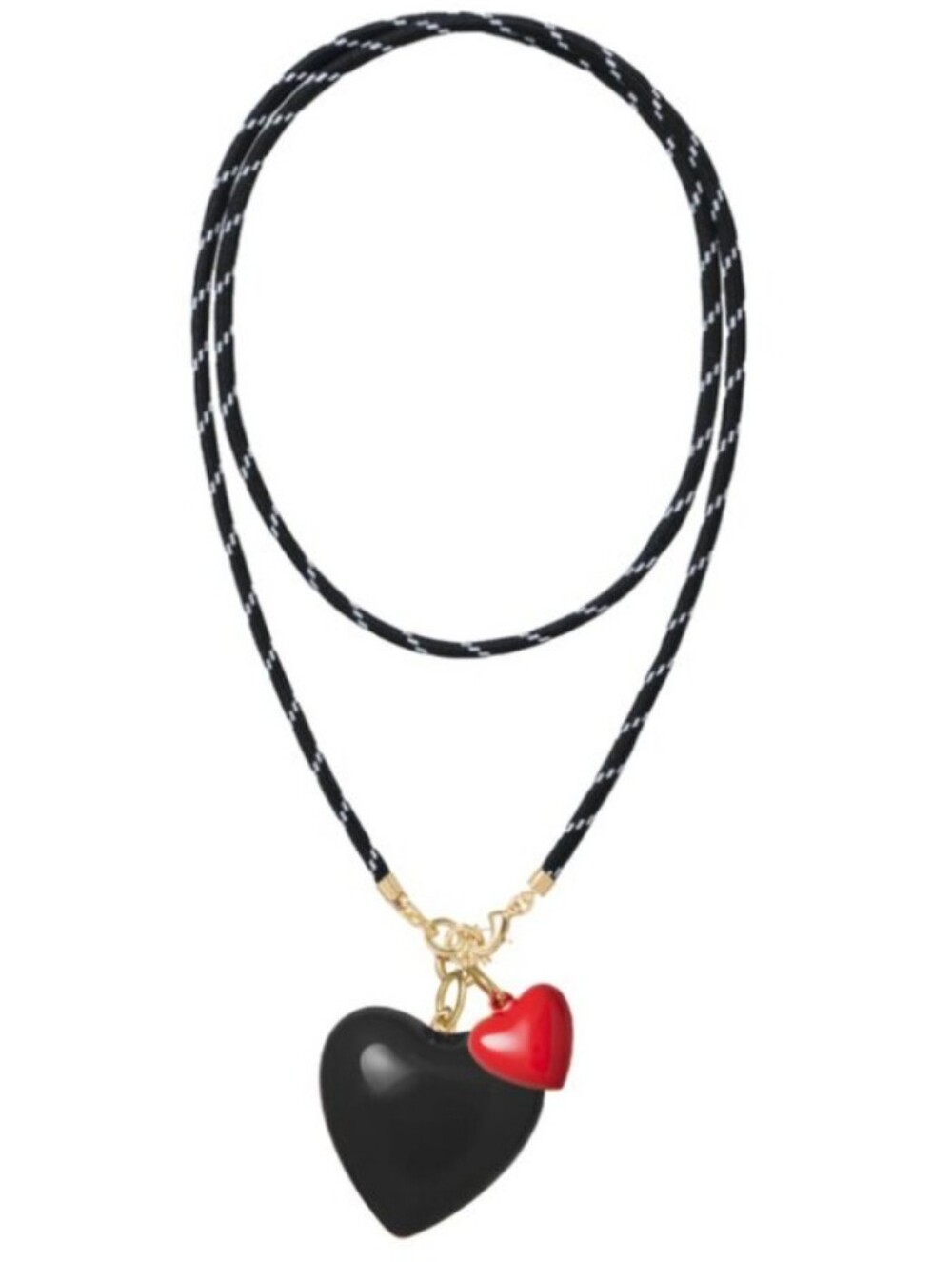 Roxanne Assoulin The Happy Cord Long Big Double Heart Necklace